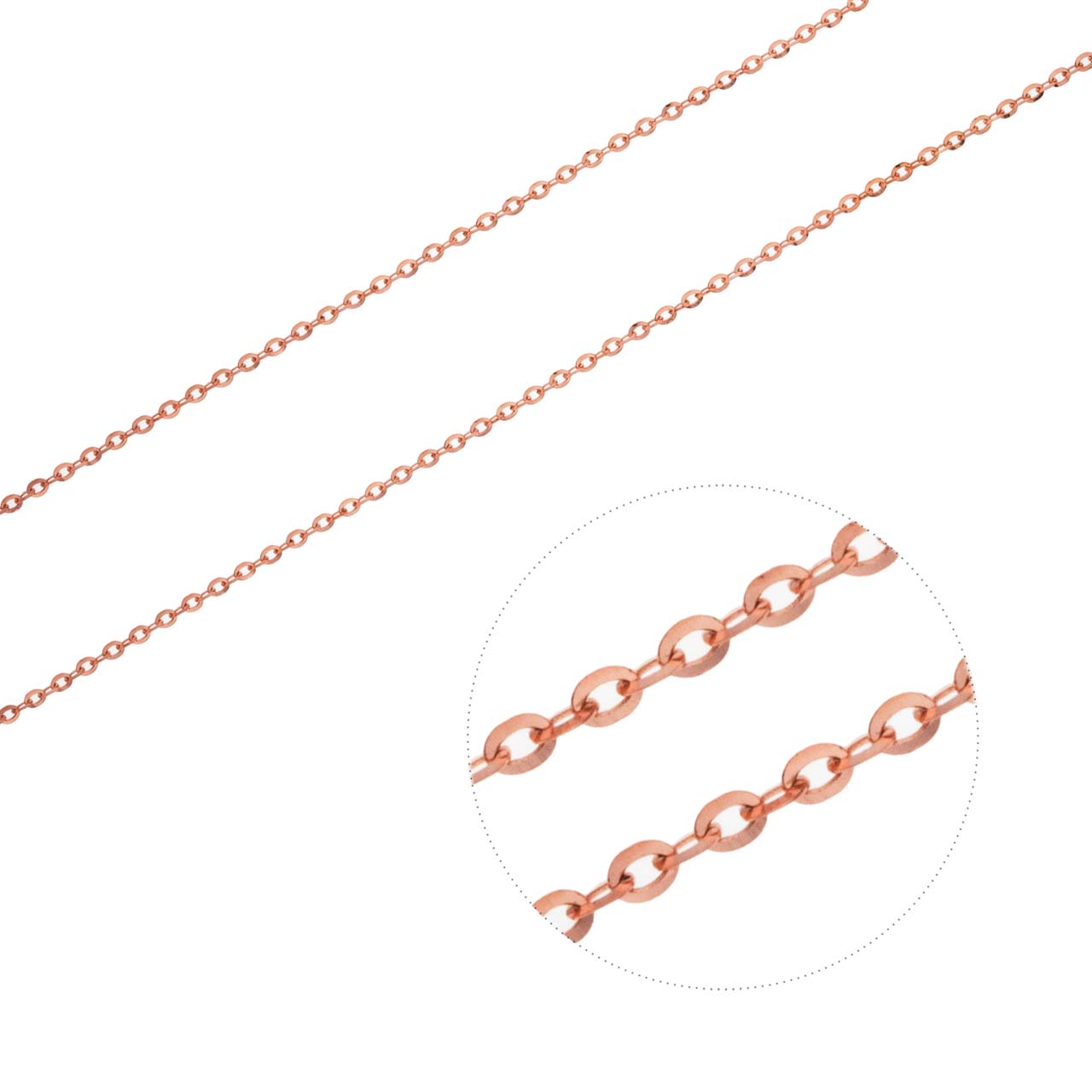 Stříbrný řetízek BRILL-ANKER 1,5 mm ROSE Délka řetízku: 50 cm Ag 925/1000