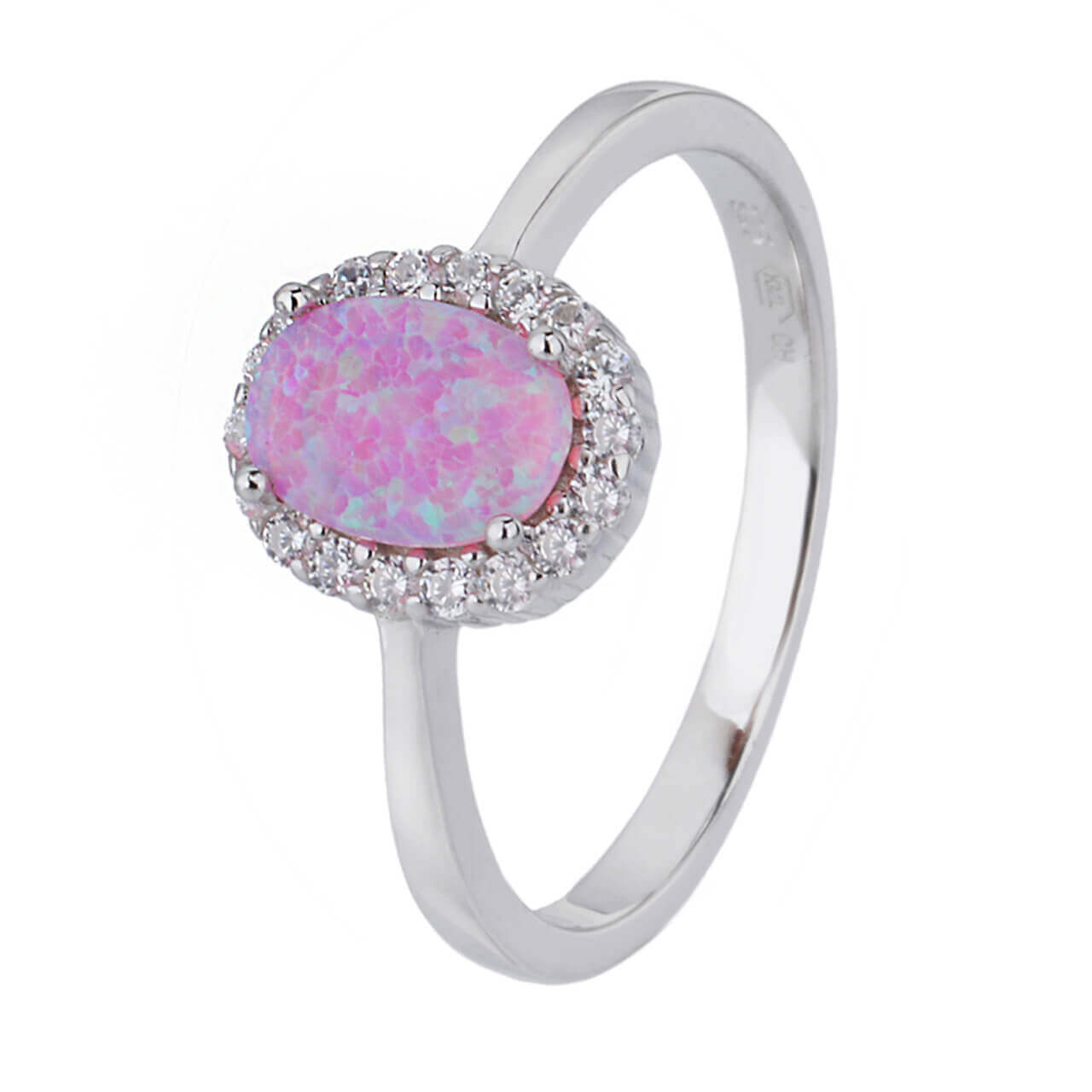 Stříbrný prsten KRÁLOVSKÝ růžový OPÁL Velikost prstenu: 51 Ag 925/1000
