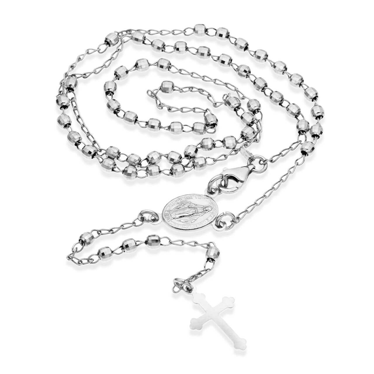 Stříbrný náhrdelník RŮŽENEC broušený Ag 925/1000