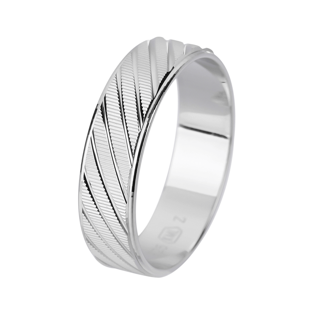 Stříbrný snubní prsten BROUŠENÝ Velikost prstenu: 64 Ag 925/1000