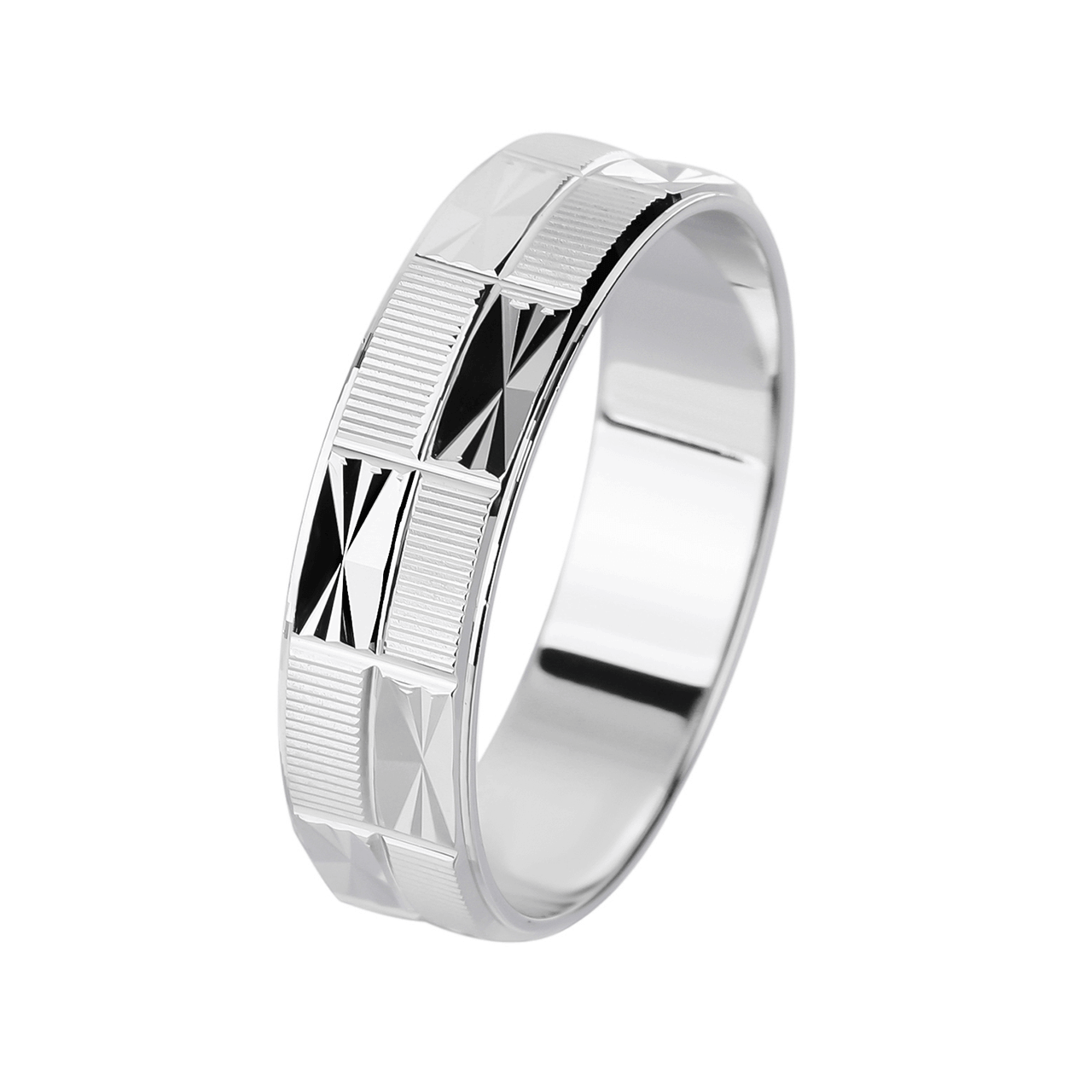Stříbrný snubní prsten BROUŠENÝ Velikost prstenu: 52 Ag 925/1000