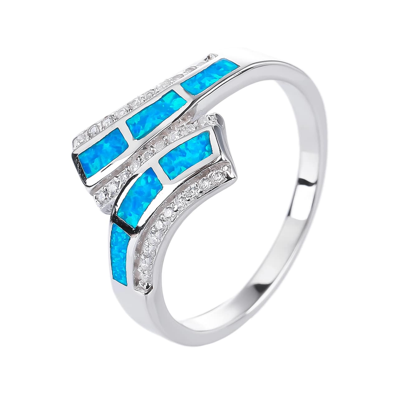 Stříbrný prsten ŘECKÝ modrý OPÁL Velikost prstenu: 60 AG 925/1000