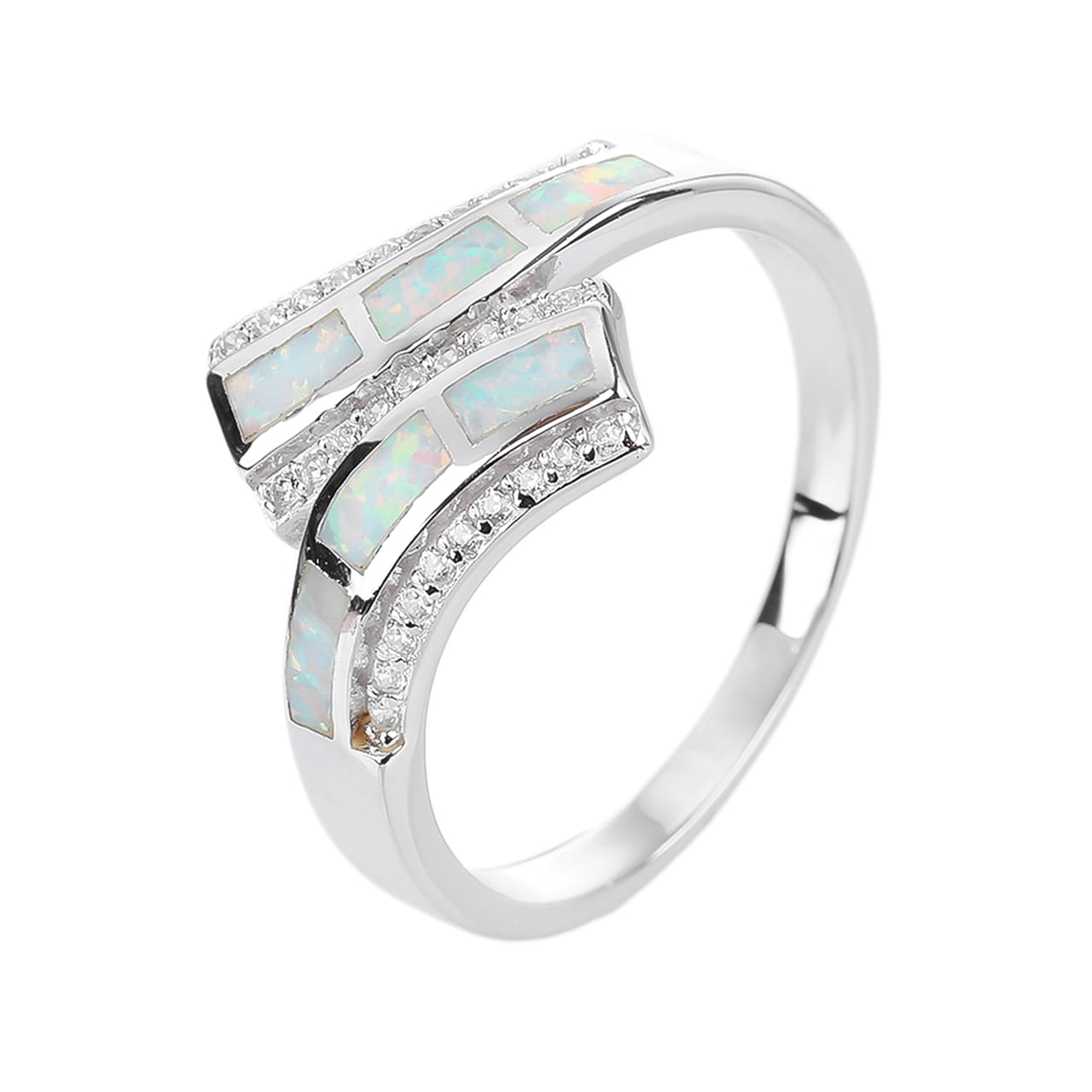 Stříbrný prsten ŘECKÝ bílý OPÁL Velikost prstenu: 64 AG 925/1000