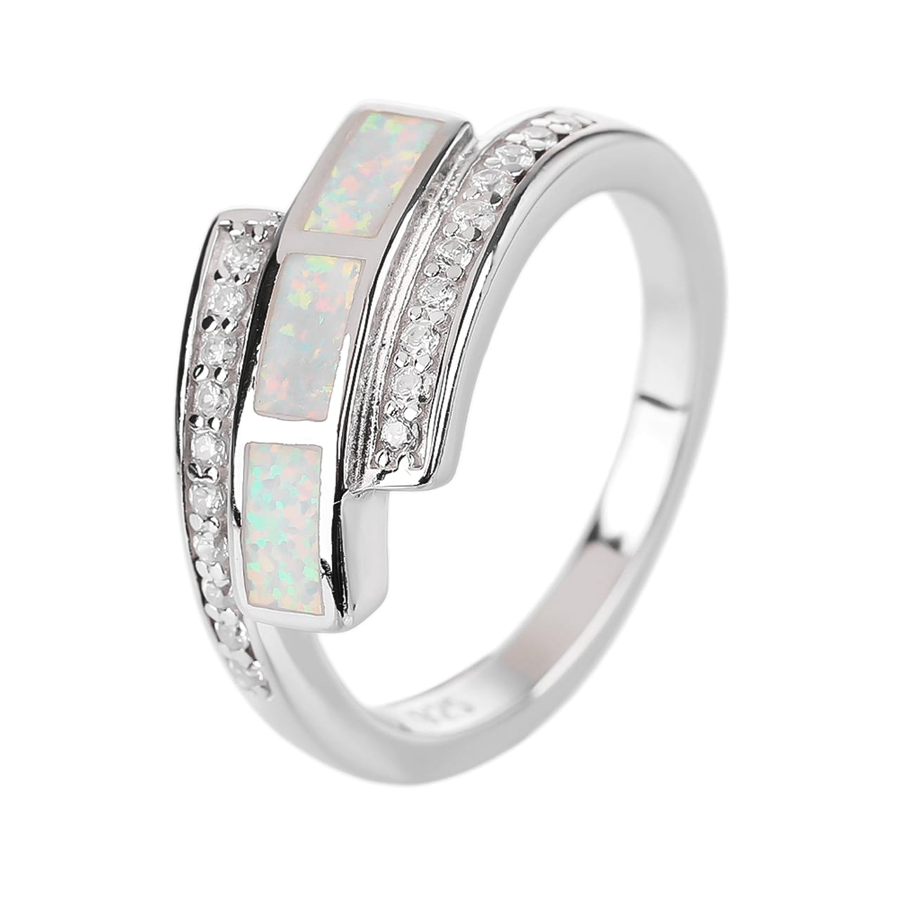 Stříbrný prsten ŘECKÝ bílý OPÁL Velikost prstenu: 64 AG 925/1000