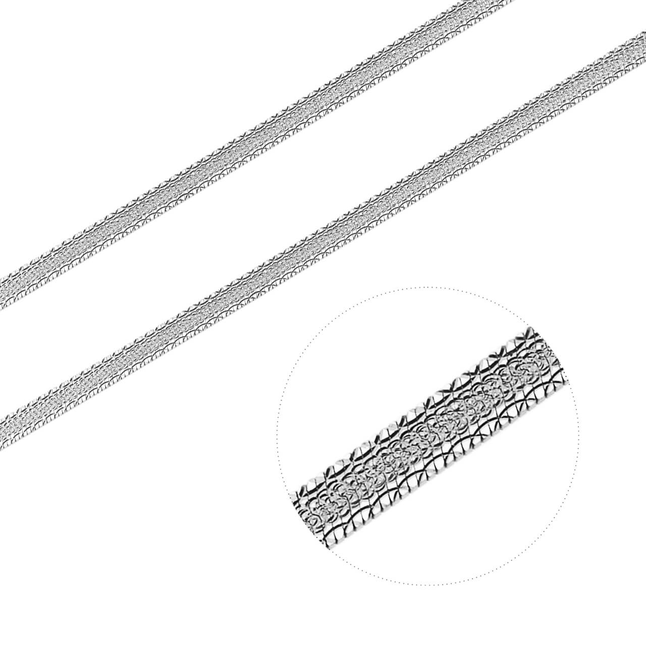 Stříbrný náhrdelník PLOCHÝ třpytivý Délka řetízku: 45 cm Ag 925/1000