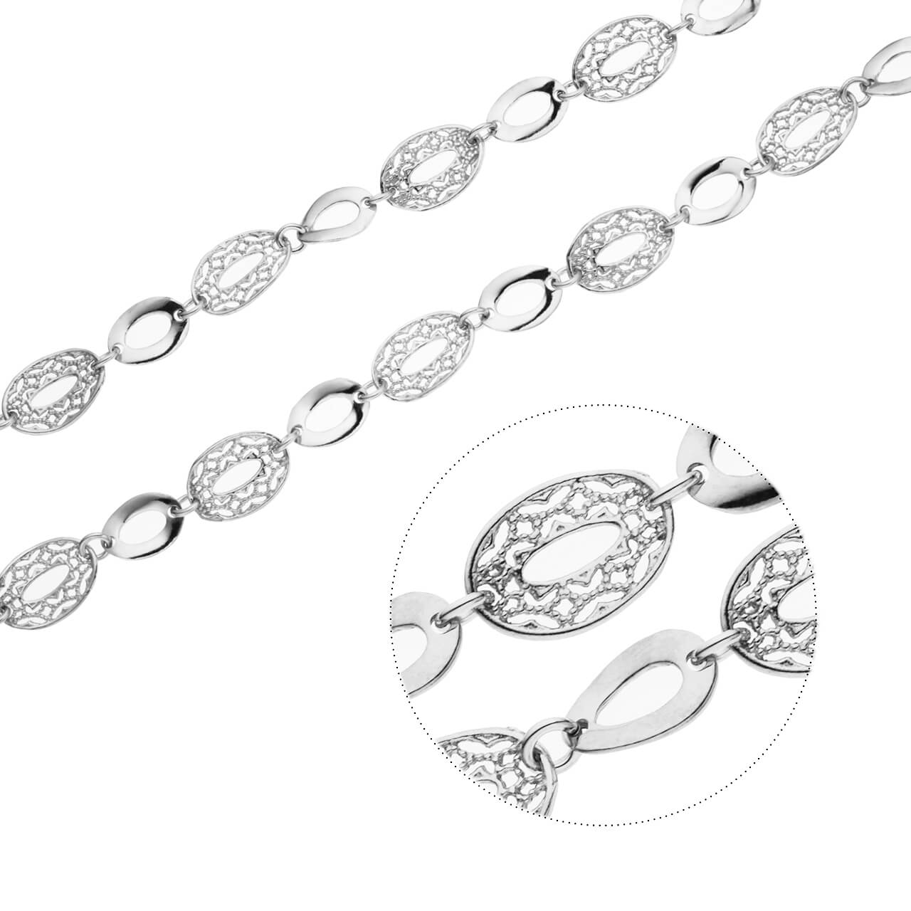 Stříbrný náhrdelník FILIGRÁN ovál Délka řetízku: 42+3 cm Ag 925/1000