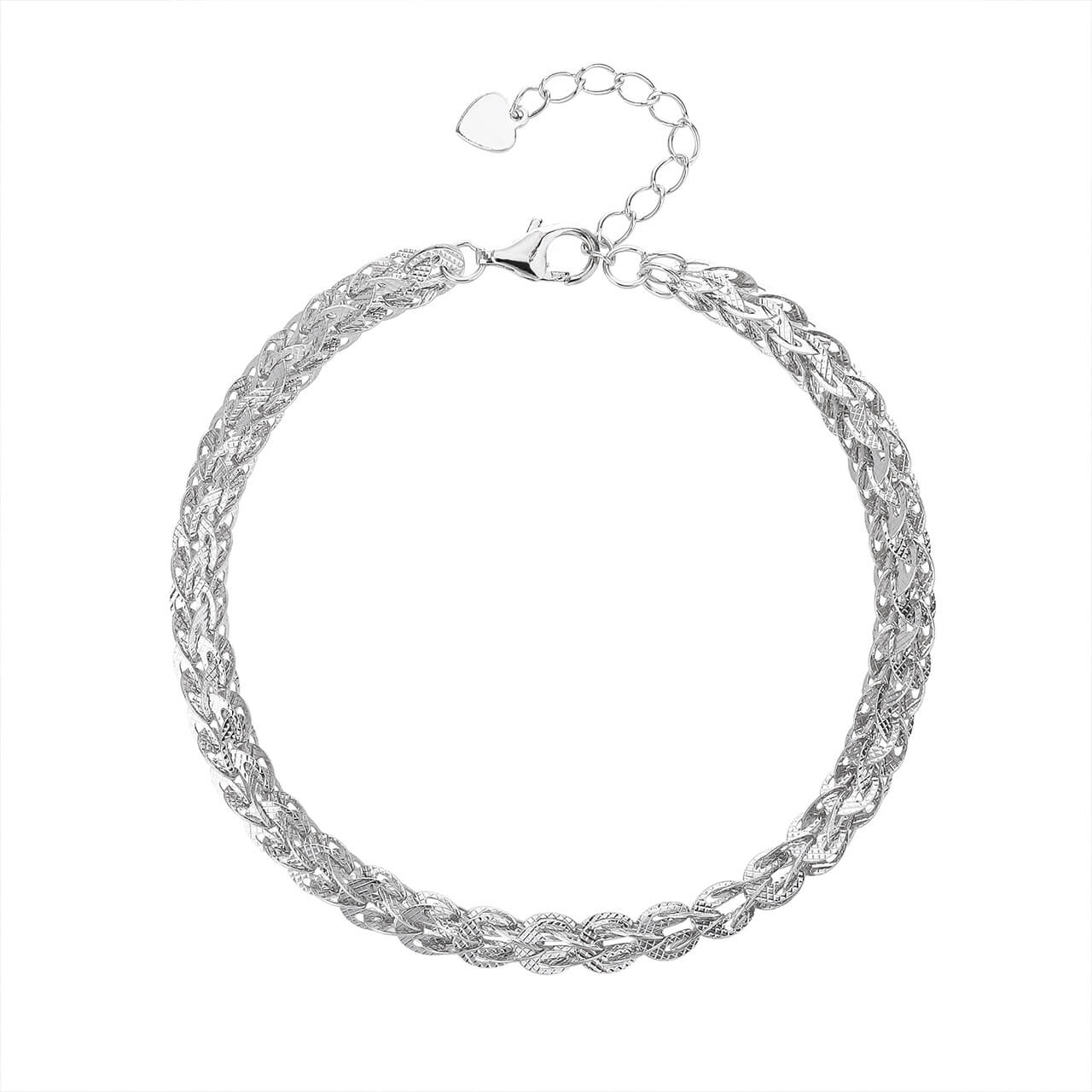 Stříbrný náhrdelník PLETENÝ skládaný Délka náramku: 17+3 cm Ag 925/1000