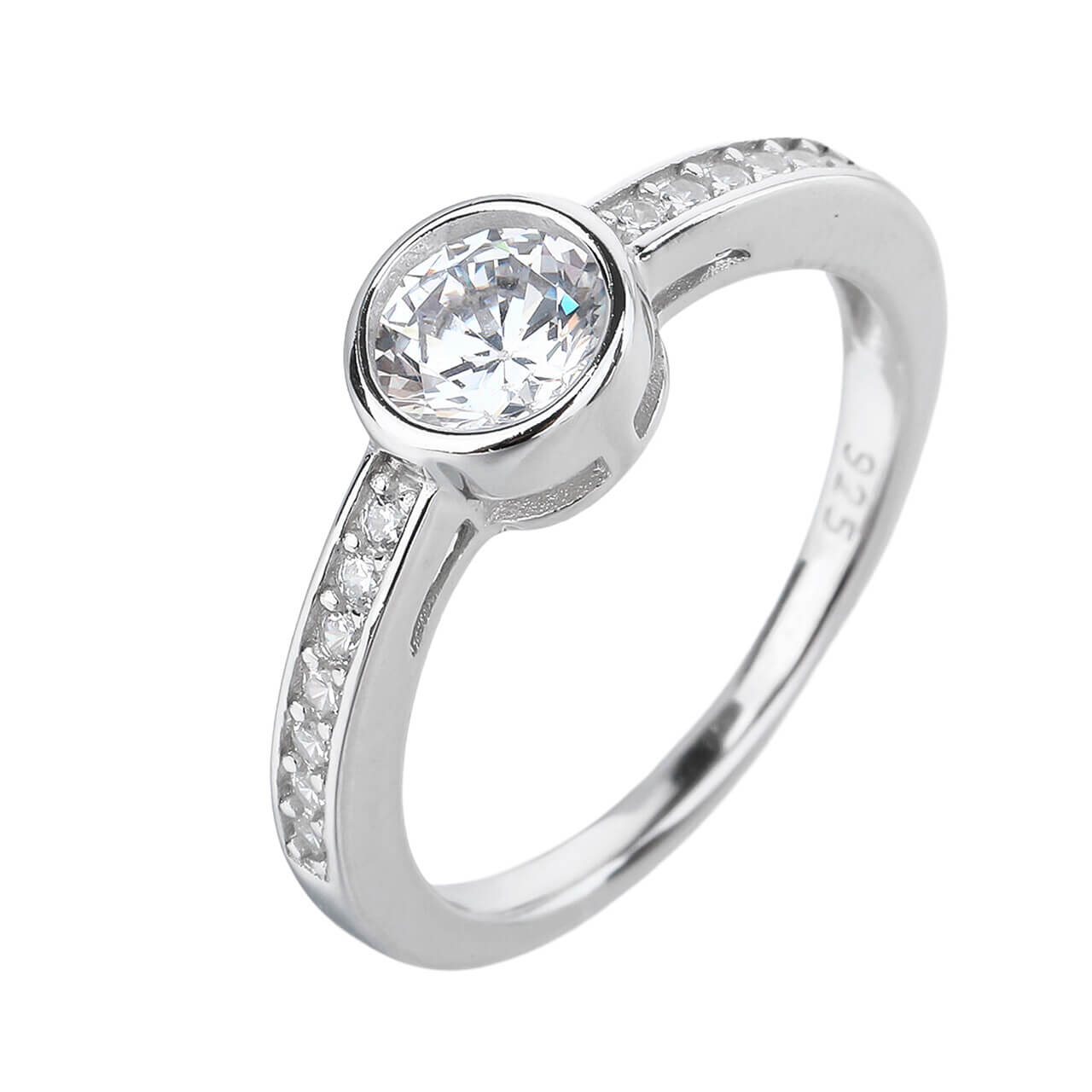Stříbrný prsten SOLITÉR Velikost prstenu: 60 Ag 925/1000