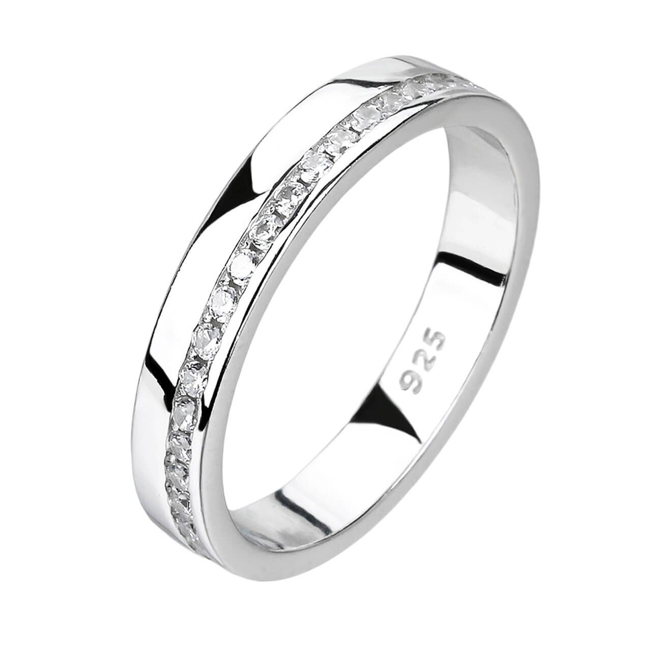 Stříbrný prsten ELEGANTNÍ bílý Velikost prstenu: 54 Ag 925/1000
