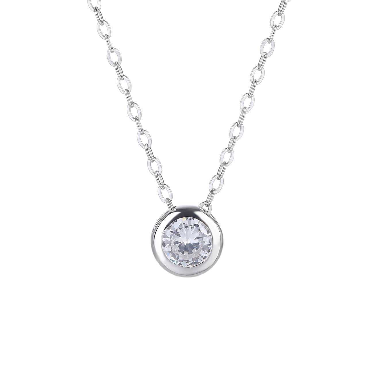 Stříbrný náhrdelník ZÁŘIVÝ KROUŽEK Délka řetízku: 40+3 cm Ag 925/1000