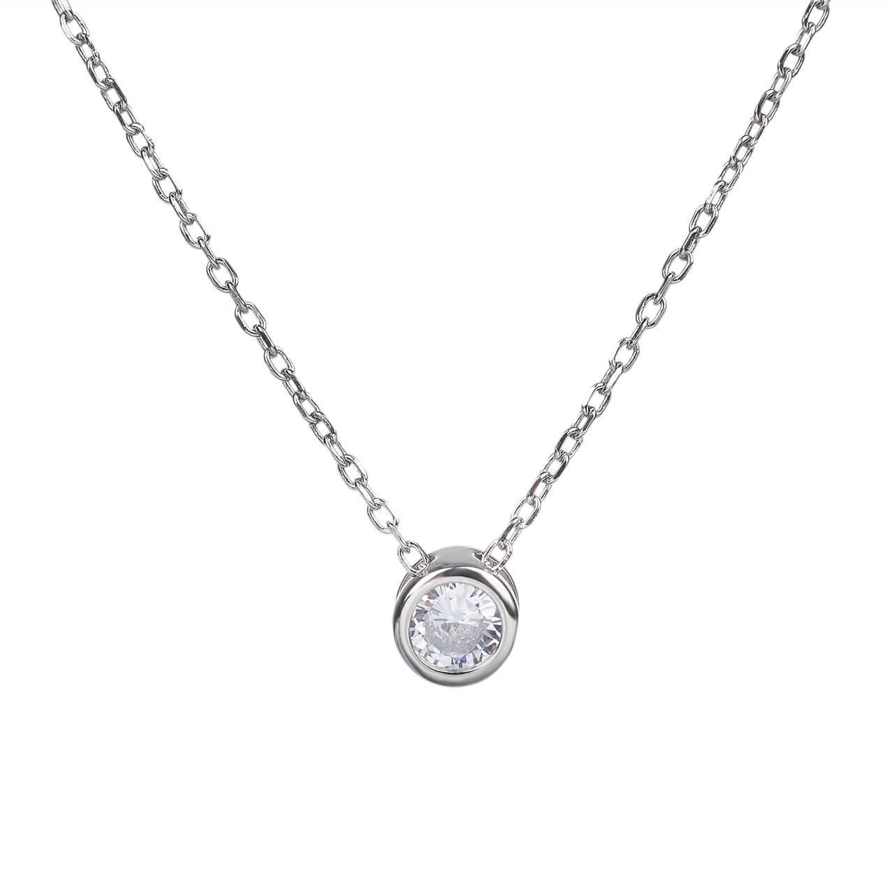 Stříbrný náhrdelník ZÁŘIVÝ KROUŽEK Délka řetízku: 40+3 cm Ag 925/1000