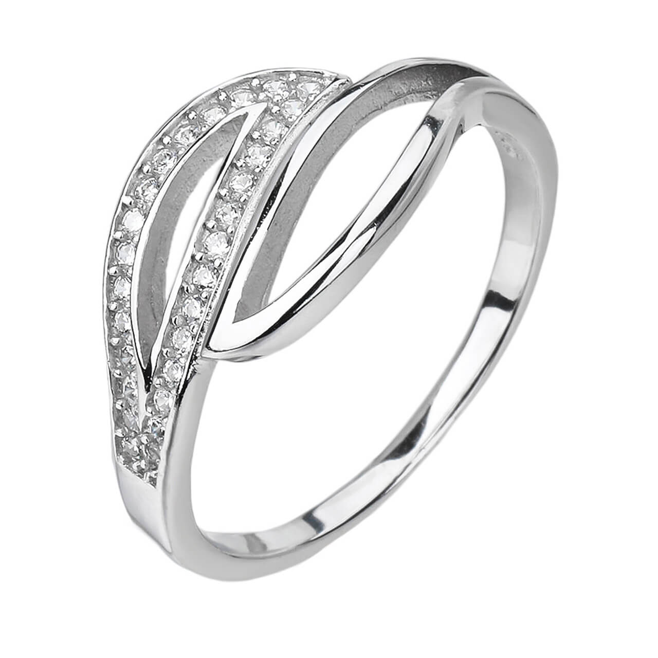 Stříbrný prsten ELEGANTNÍ VLNKY zdvojené Velikost prstenu: 55 Ag 925/1000