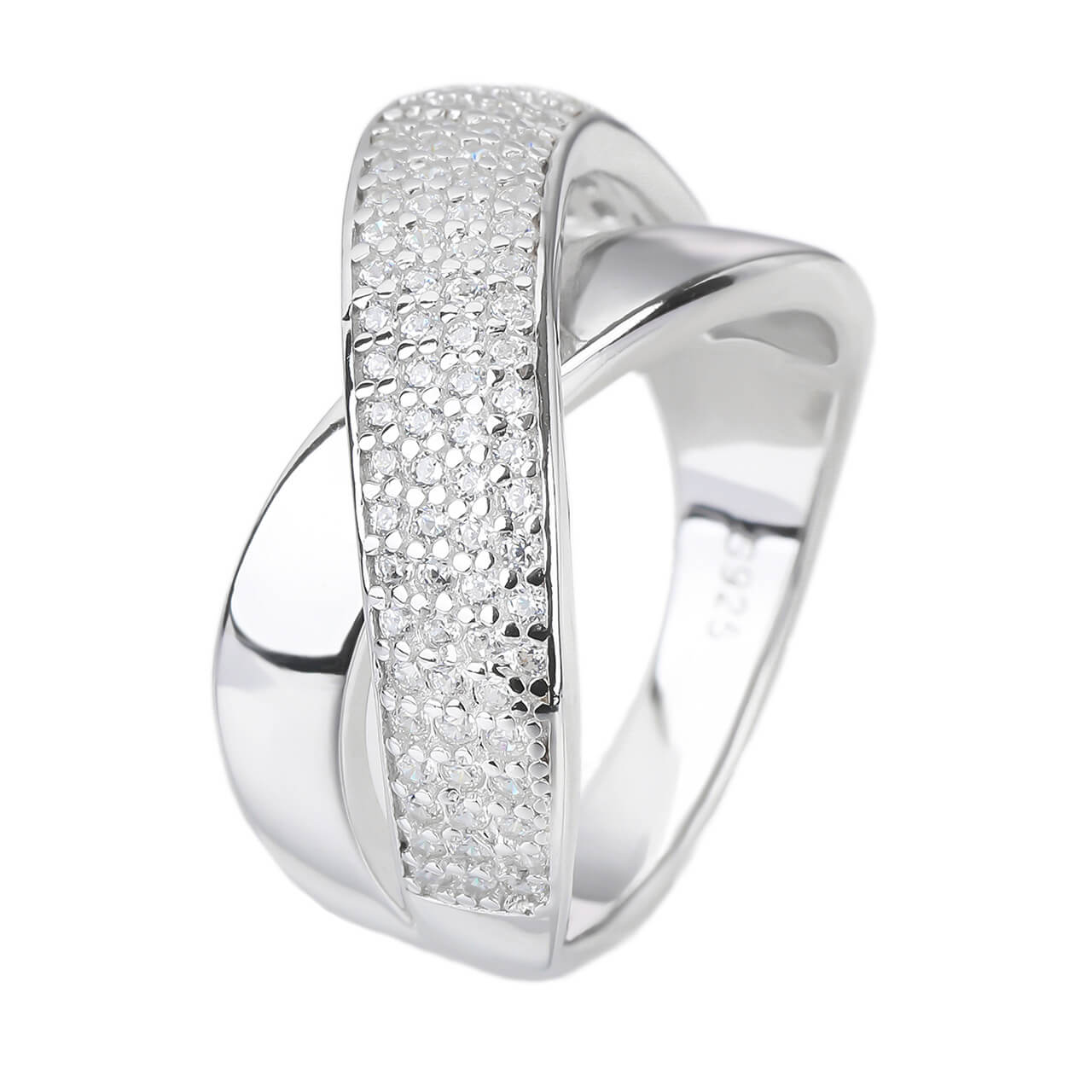 Stříbrný prsten VLNY zirkon Velikost prstenu: 56 Ag 925/1000