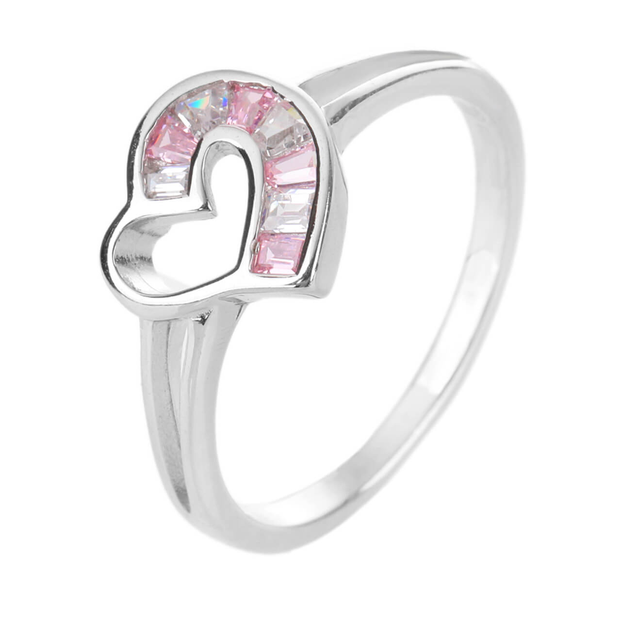 Stříbrný prsten SRDCE zirkon Velikost prstenu: 45 Ag 925/1000