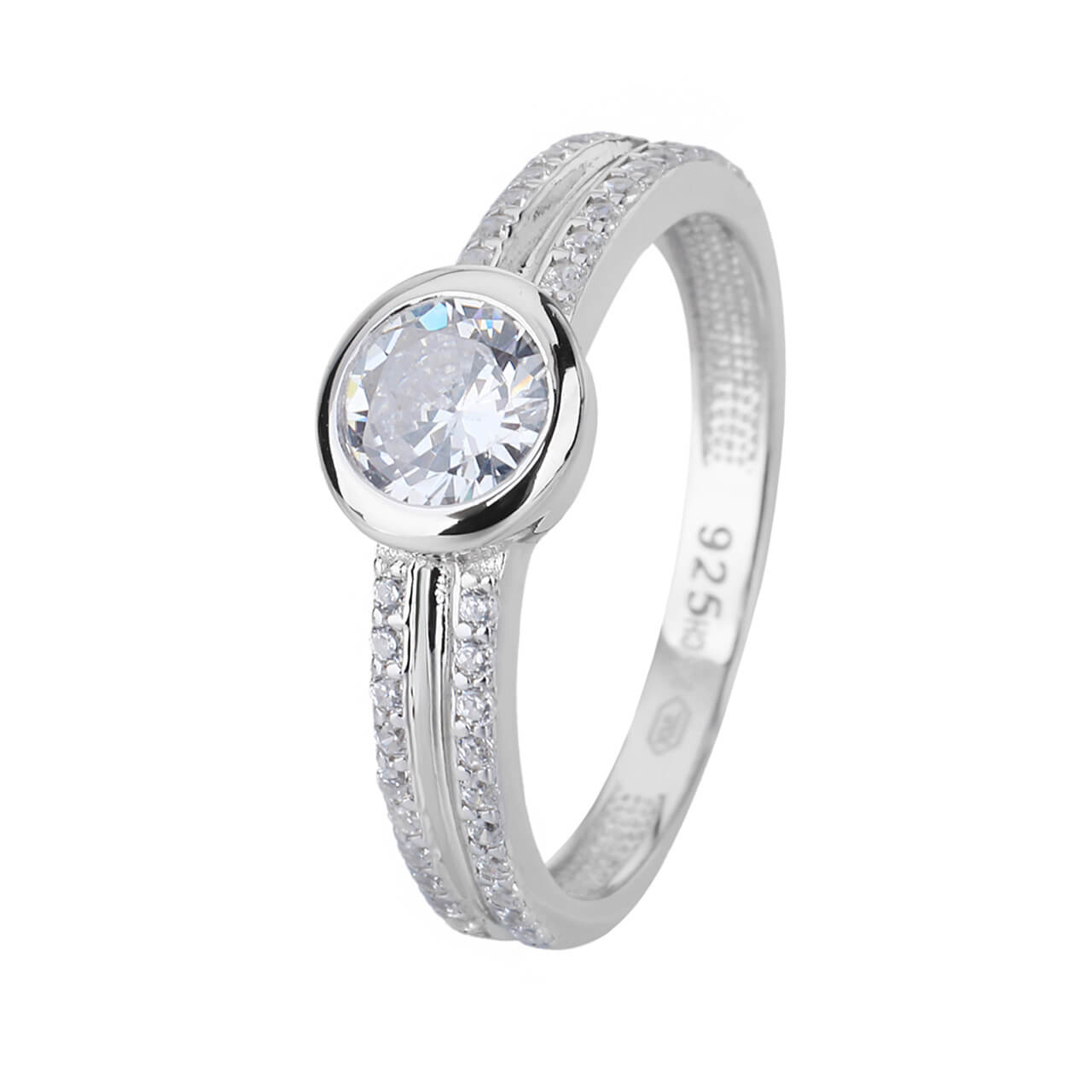 Stříbrný prsten NĚŽNÝ SOLITÉR Velikost prstenu: 58 Ag 925/1000