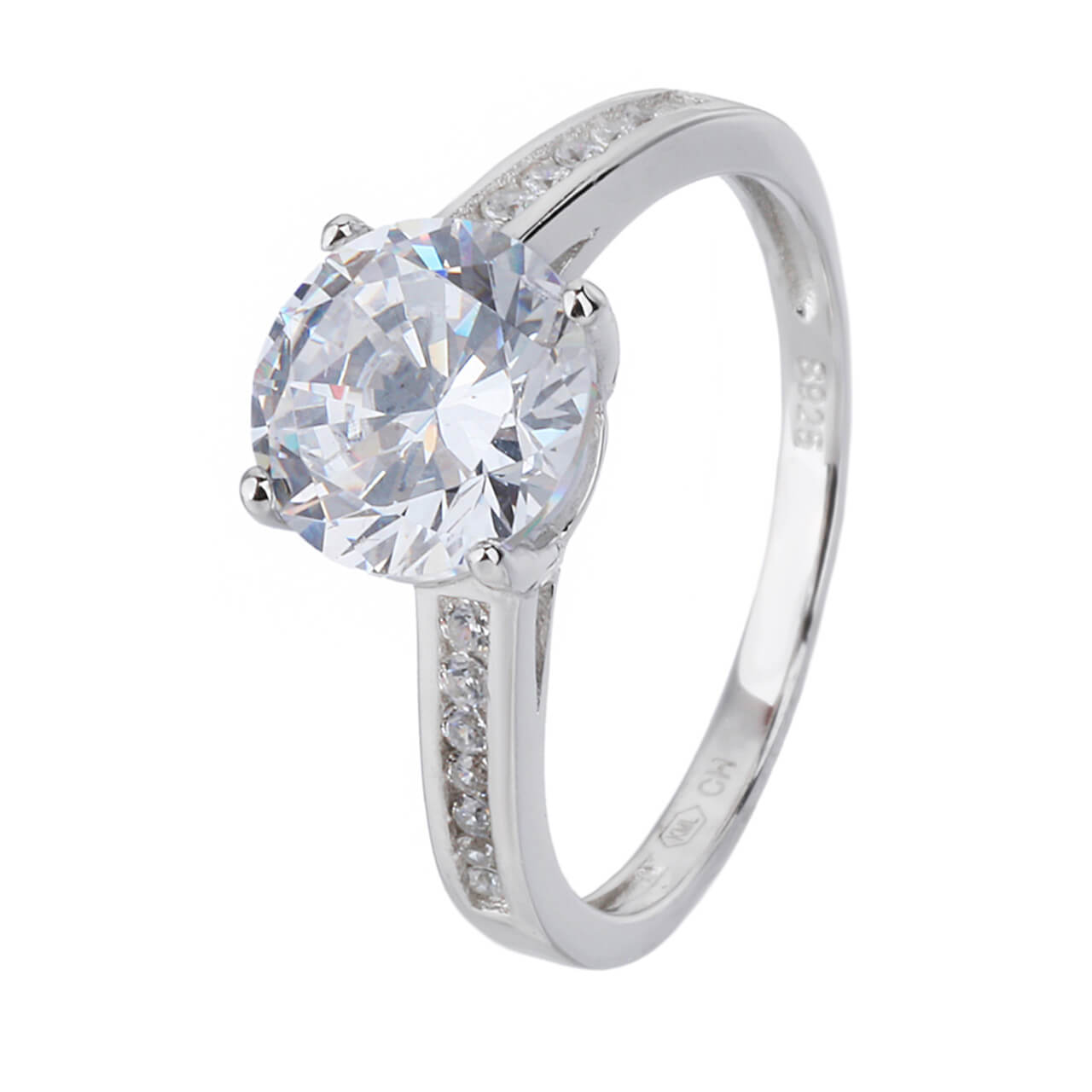 Stříbrný prsten SOLITÉR výrazný Velikost prstenu: 57 Ag 925/1000