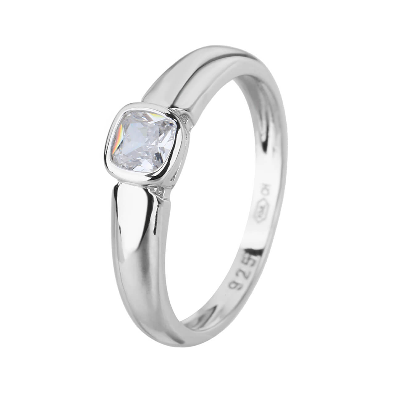 Stříbrný prsten NĚŽNÝ SOLITÉR Velikost prstenu: 57 Ag 925/1000