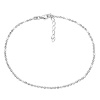 Stříbrný řetízek na nohu 3+1 MĚSÍČNÍ brus (Délka náramku 24+3 cm)