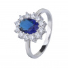 Stříbrný prsten KRÁLOVSKÝ safír (Velikost prstenu 59)