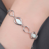 Stříbrný náramek SLZA bílý OPÁL (Délka náramku 17+3 cm)