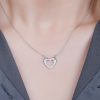 11075b stříbrný náhrdelník srdce minimalismus kámen čirý bílý zirkon šperky BEALIO