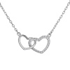 Stříbrný náhrdelník SPOJENÁ SRDÍČKA (Délka řetízku 42+5 cm)