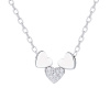 Stříbrný náhrdelník NĚŽNÁ SRDÍČKA (Délka řetízku 45+5 cm)