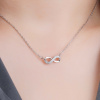 07545b stříbrný náhrdelník nekonečno infinity minimalismus kámen čirý bílý zirkon šperky BEALIO
