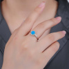 2409 1 stribrny prsten soliter modry opal velikost prstenu 63