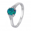 2598 stribrny prsten elegantni zeleny opal velikost prstenu 63