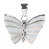 2754 stribrny privesek motyl bily opal