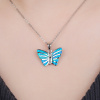 2757 2 2757 2 stribrny privesek motyl modry opal