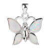 2760 2760 stribrny privesek motyl bily opal
