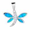 2772 stribrny privesek vazka modry opal