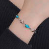 2790 2 stribrny naramek kapky modry tyrkys delka naramku 17 3 cm