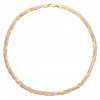 Stříbrný náhrdelník PLETENÝ 6 mm TRICOLOR (Délka řetízku 42 cm)