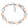 Stříbrný náramek FILIGRÁN ovál ROSE 8 mm (Délka náramku 17+3 cm)