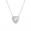Stříbrný náhrdelník SRDÍČKO 9 mm ZÁŘIVÉ (Délka řetízku 40+5 cm)