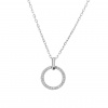 12399 Stříbrný náhrdelník přívěsek s řetízkem kruh kolečko minimalistický bílý kámen zirkon šperky BEALIO