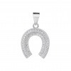 4386 05324 stribrny privesek podkova pro stesti ciry kamen bily zirkon sperky bealio