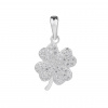 4440 10604 stribrny privesek ctyrlistek pro stesti ciry kamen bily