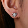 13125b Stříbrné náušnice pecka šroubek srdce čirý kámen bílý zirkon šperky BEALIO