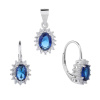 5106 5106 12358 stribrna kralovska souprava nausnice s priveskem pro zeny modry kamen safirovy zirkon sperky bealio