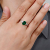 Stříbrný prsten OVÁL smaragd (Velikost prstenu 64)