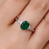 5127 2 stribrny prsten oval smaragd velikost prstenu 64