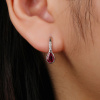 5181 2 5181 2 09585b stribrne nausnice slza kapka cerveny kamen rubinovy zirkon sperky bealio