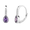 5187 5187 09587 stribrne nausnice slza kapka fialovy kamen ametystovy zirkon sperky bealio