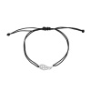 Stříbrný náramek ANDĚLSKÉ KŘÍDLO shamballa provázek (Délka náramku 17+3 cm)