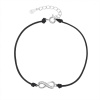 Stříbrný náramek NEKONEČNO shamballa provázek (Délka náramku 17+3 cm)