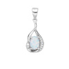 5481 2 5481 2 stribrna souprava ornament slza bily opal